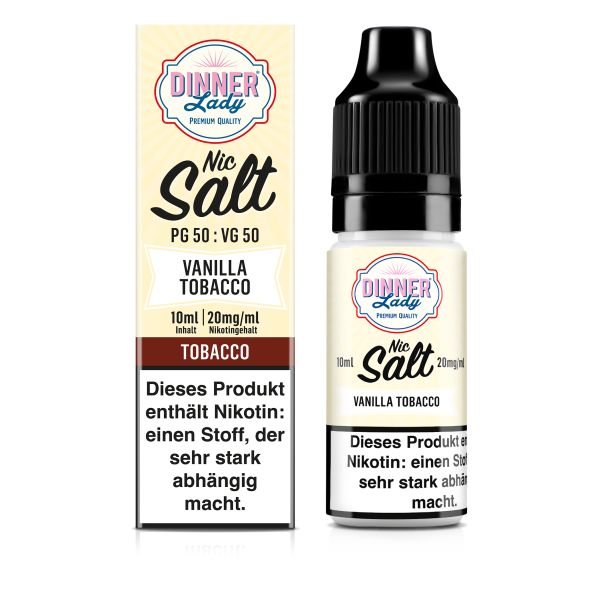 Dinner Lady Nicsalt Liquid - Vanilla Tobacco 10ml 20mg/ml