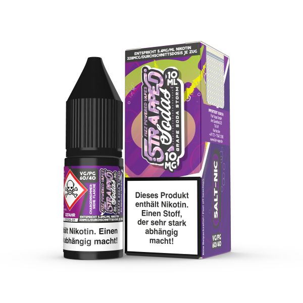 Strapped Soda Nikotinsalz Liquid - Grape Soda Storm 10ml