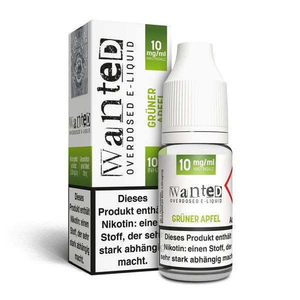 Wanted Overdosed Nikotinsalz Liquid - Grüner Apfel 10ml