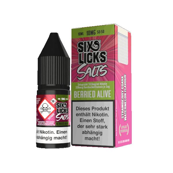 Six Licks Nikotinsalzliquid - Berried Alive 10ml