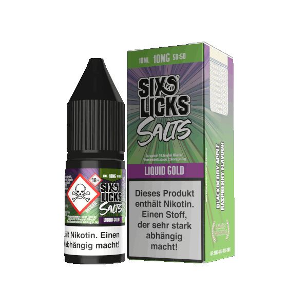 Six Licks Nikotinsalzliquid - Liquid Gold 10ml