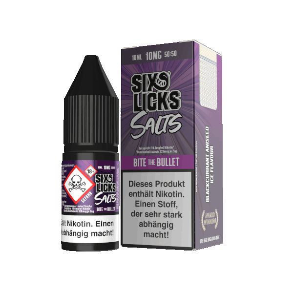 Six Licks Nikotinsalzliquid - Bite the Bullet 10ml