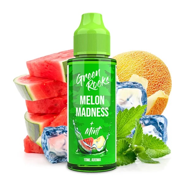 Green Rocks by Drip Hacks Aroma - Melon Madness 10ml in 120ml Flasche