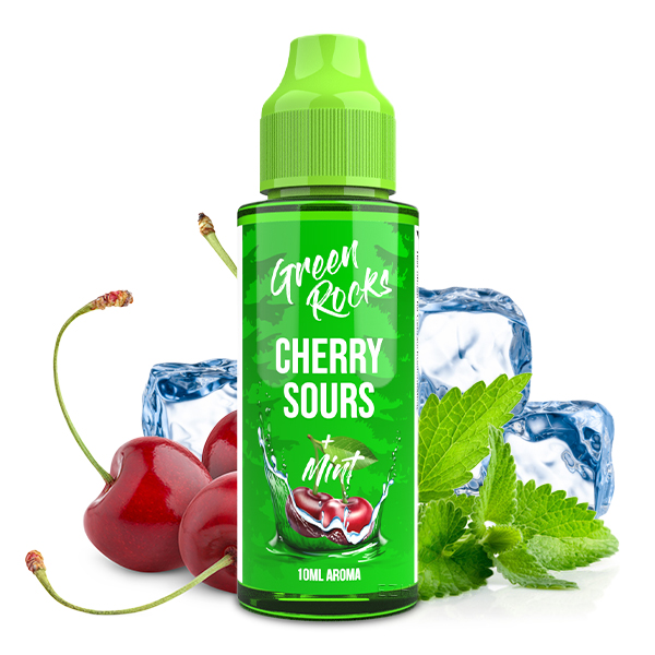 Green Rocks by Drip Hacks Aroma - Cherry Sours 10ml in 120ml Flasche