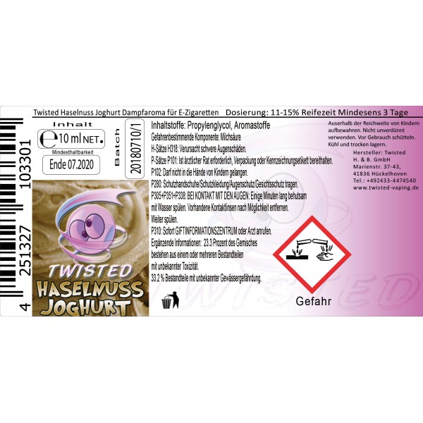 Twisted Aroma - Haselnuss Joghurt 10ml