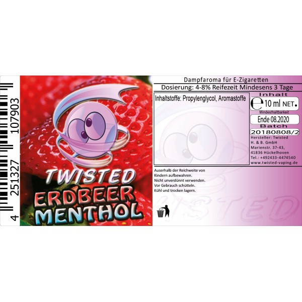 Twisted Aroma - Erdbeer Menthol 10ml